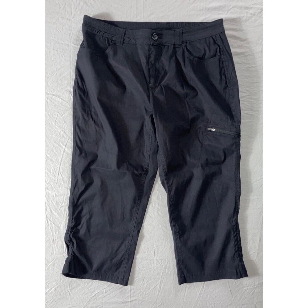 Eddie Bauer Crop Stretch Nylon Cargo Hiking Pants. Black, Women's Size 12. EUC!!